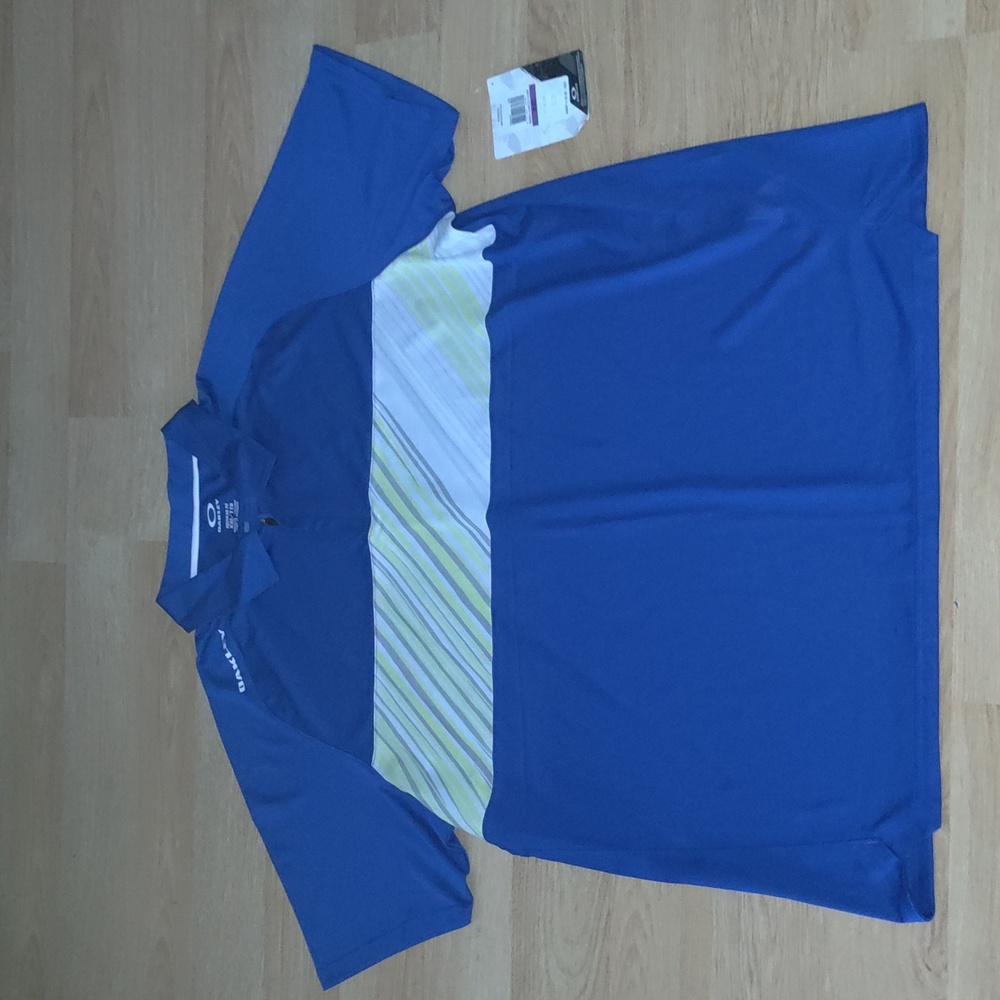 Oakley Golf Huntington Polo Men's Blue Yellow Shirt Size XXL NWT